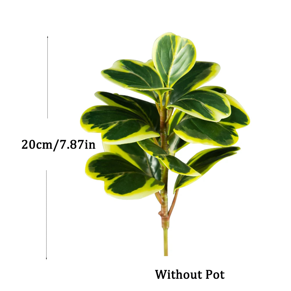 Artificial Heart-Leaf Ficus Plant with Green Leaves