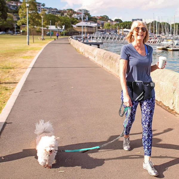 Hands-Free Reflective Dog Walking Belt with Storage Pouch