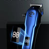 A close-up of a blue pet hair clipper showing a digital display indicating 88% battery level.