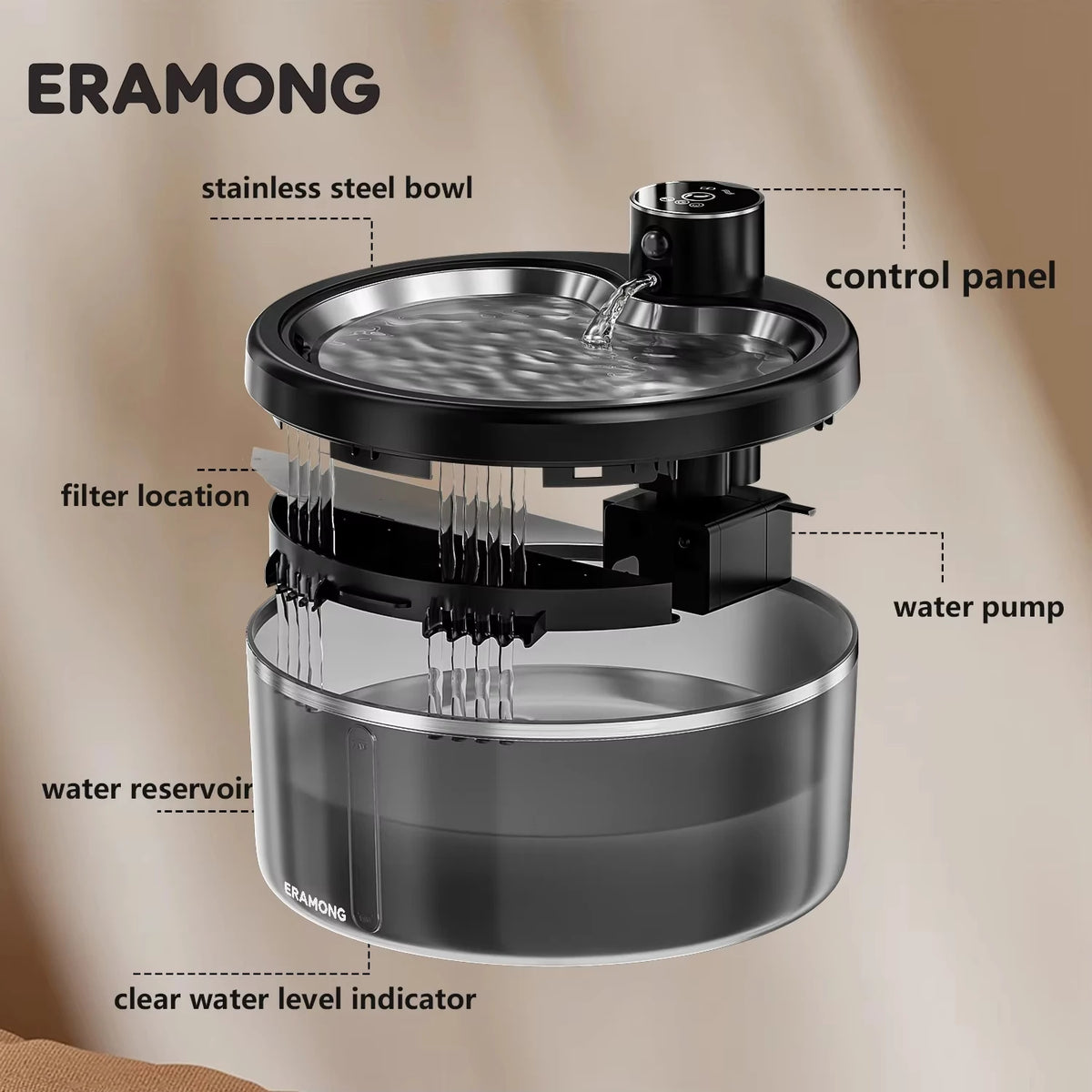 Wireless Cat Water Fountain with Smart Sensor and 4000mAh Battery