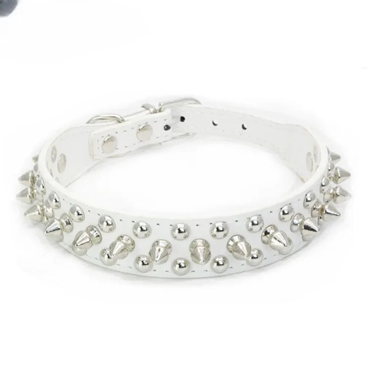 Punk Rivet Spiked Leather Dog Collar