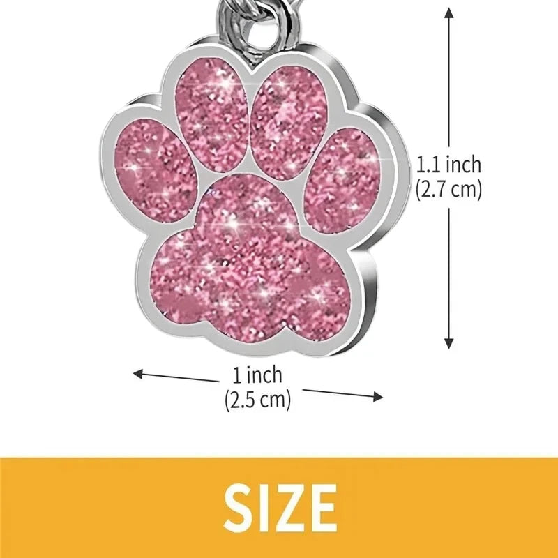 Personalized Engraved Pet ID Tag with Glitter Finish