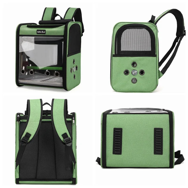 Breathable Bird Travel Backpack Carrier with Perch