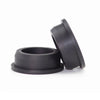 A black silicone rubber hole plug with a flared end, shown from the side.