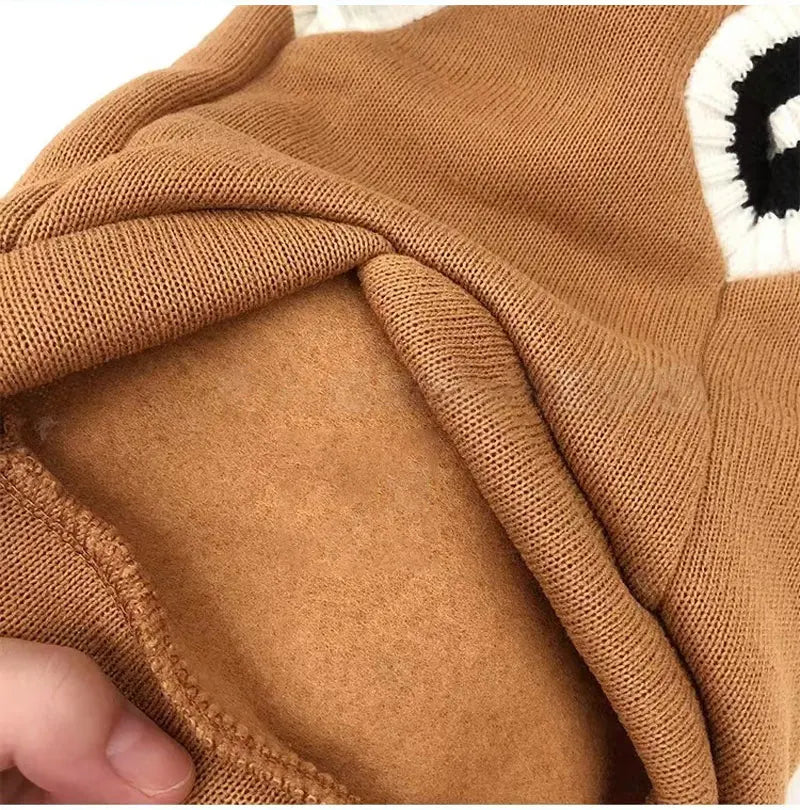 Classic V-Neck Knit Pet Sweater for Small Dogs & Cats