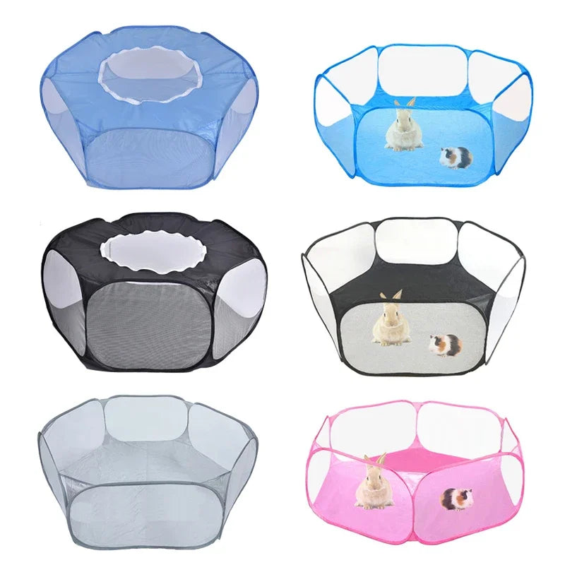 Foldable Transparent Pet Playpen — Portable Indoor & Outdoor Tent for Cats, Small Dogs, and More