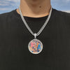 Custom Photo Medallion Pendant Necklace in 18k Gold Finish