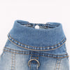 Classic Denim Dog Jacket with Harness and Leash Ring
