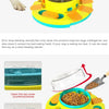 A yellow interactive dog slow feeding utensil with a transparent granny cover and feeder components.