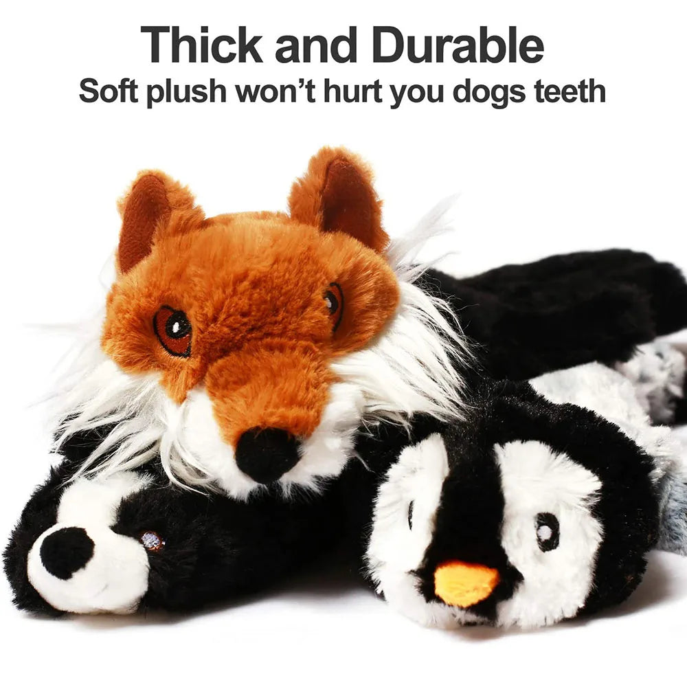 Squeaky Plush Dog Toy with Crinkle Paper – No Stuffing, Durable & Fun