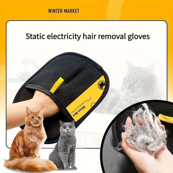 Upgrade Edition Large Cat Grooming Gloves - Static Hair Removal