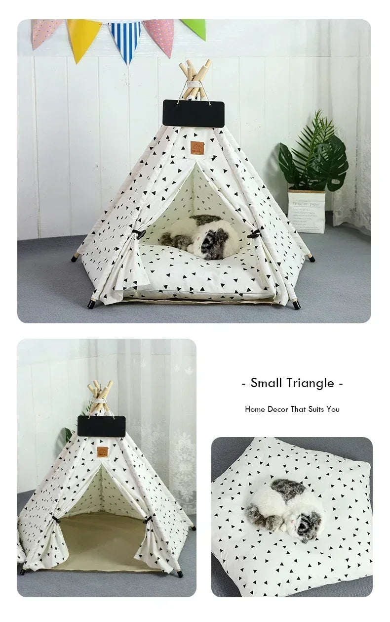 Pet Teepee Tent with Cushion and Personalization Board