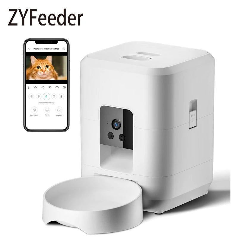 Distributeur de nourriture intelligent pour animaux avec caméra Wi-Fi