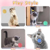 Interactive cat toy featuring various play styles including throw, pick, grab, and bite with soft plush balls
