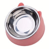 Ergonomic Elevated Cat Bowl with Inclined Stainless Steel Design