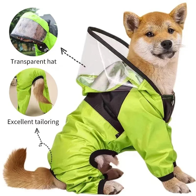 Impermeable para perros con estampado de cara divertida