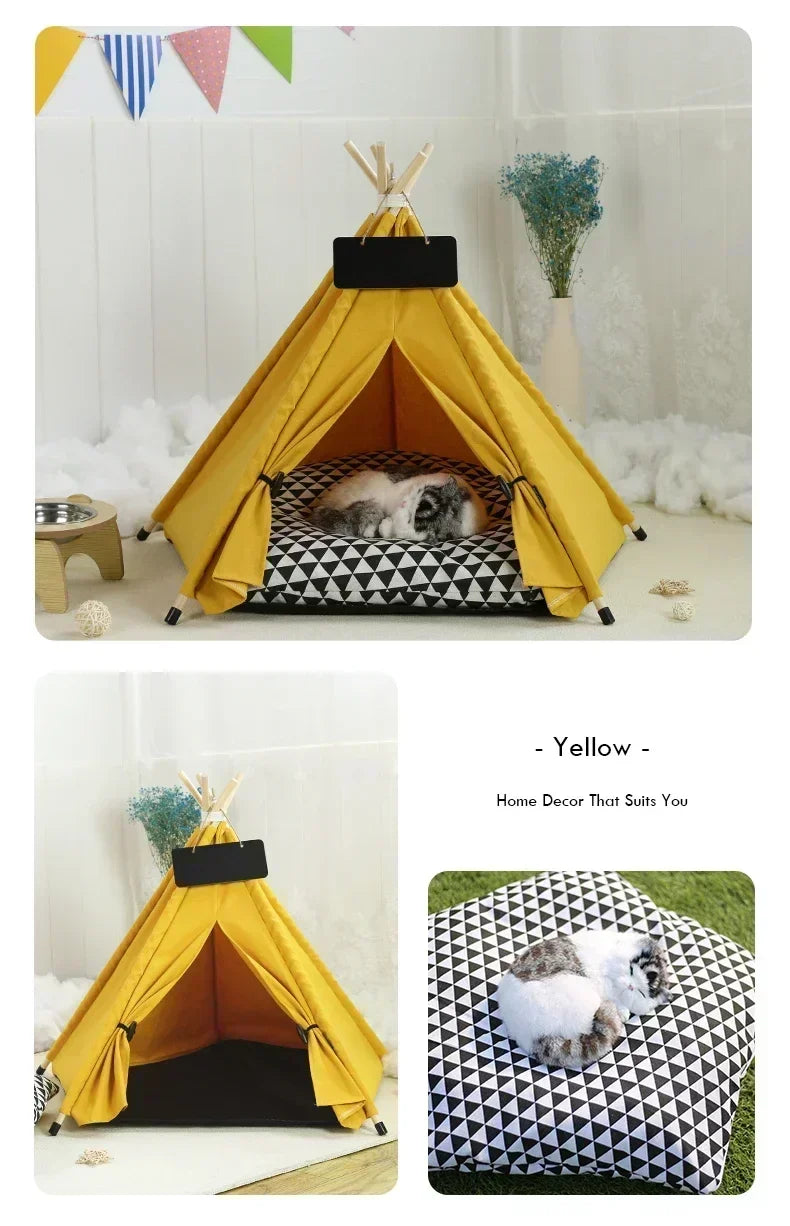 Pet Teepee Tent with Cushion and Personalization Board