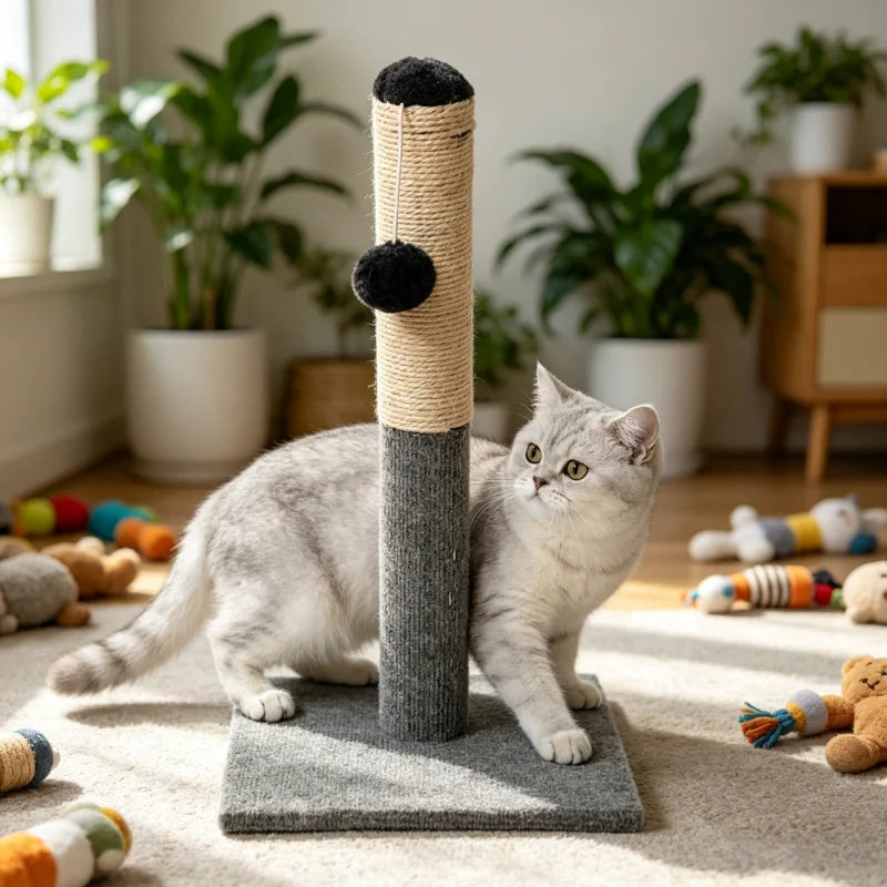 Minimalist Vertical Sisal Cat Scratcher with Detachable Design