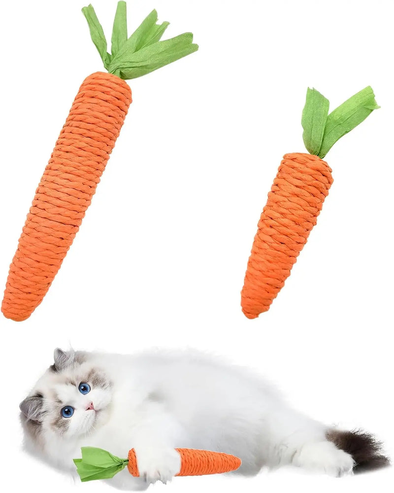 Juguete para Mamar de Gato con Forma de Zanahoria
