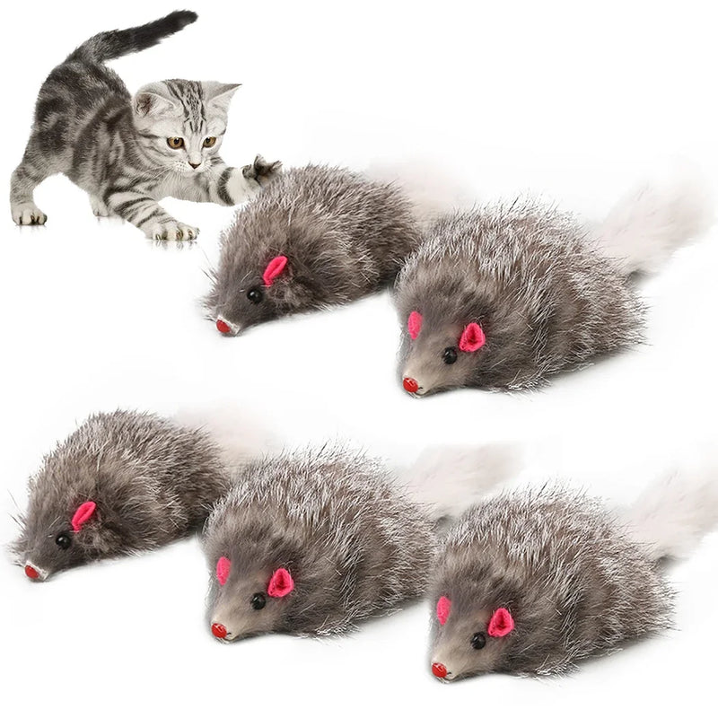 Jouet Souris en Peluche pour Chat avec Longue Queue