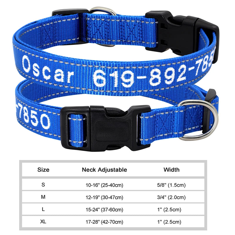 Personalisierte bestickte Nylon-Hundehalsband
