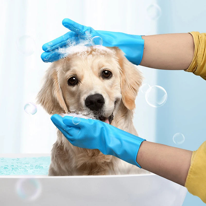 Haarpflege-Handschuhe für Haustiere zum Entfilzen und Baden