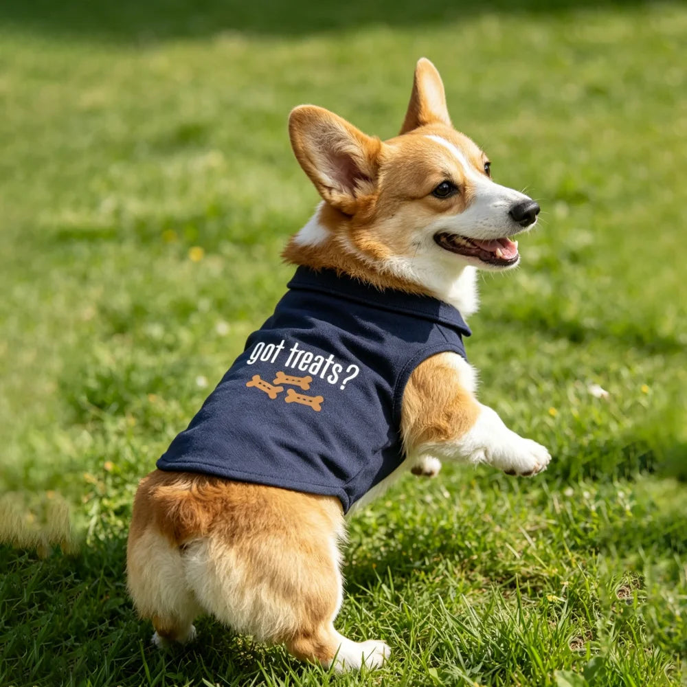 Blue Tibetan Print Polo Shirt for Dogs and Cats