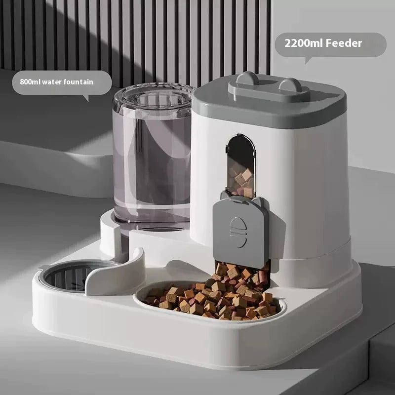 Gravity Pet Feeder and Water Fountain Set