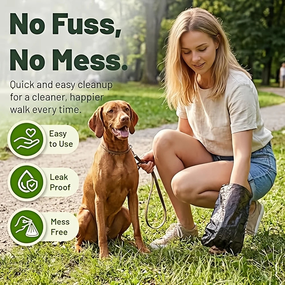 Pet Waste Bags with Dispenser - 320 Count, 16 Rolls Plus Free Leash Clip Holder