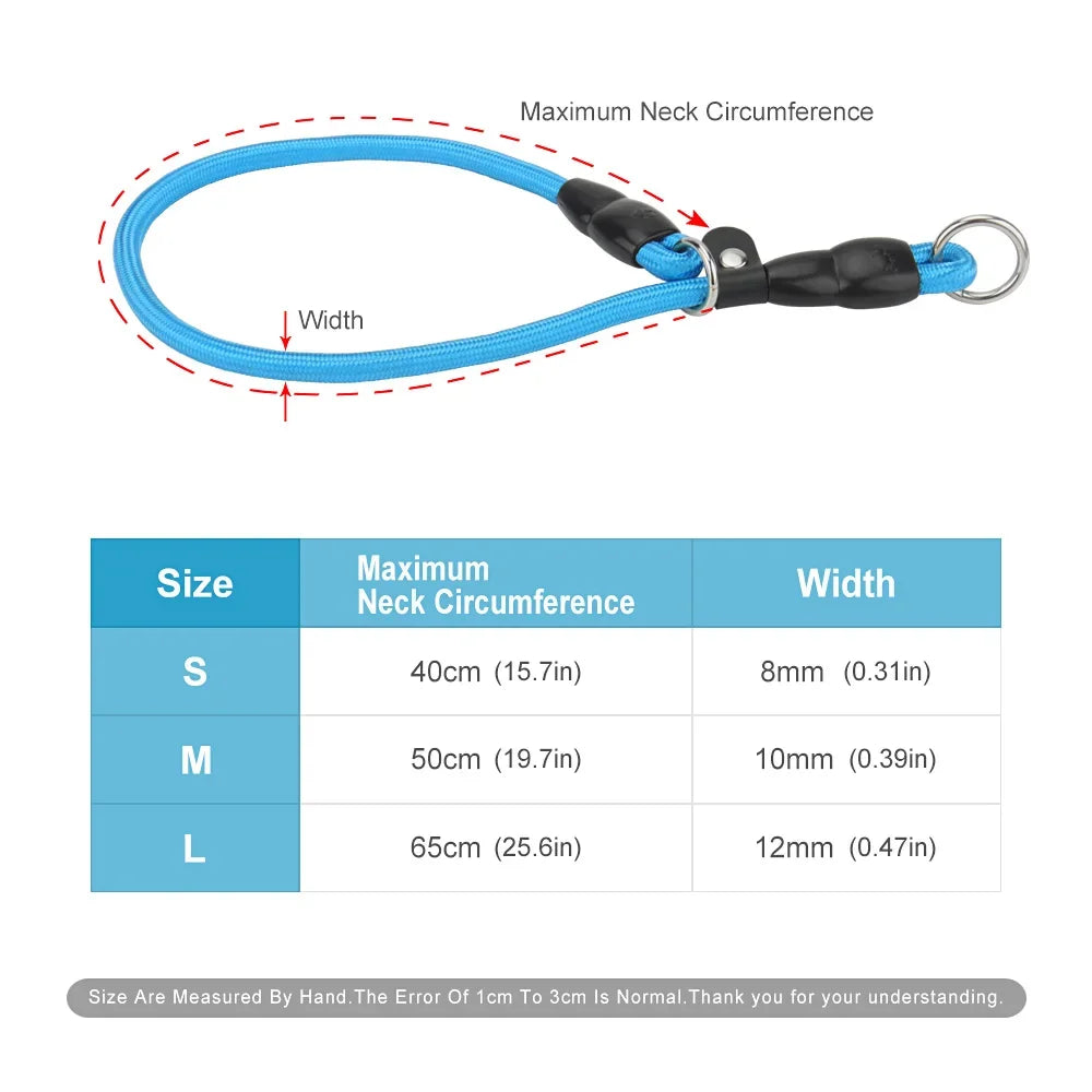 No-Pull Dog Slip Collar with Slidable Stopper