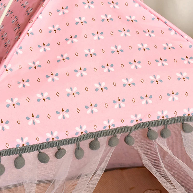 كوخ قطط زهري شبه مغلق