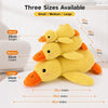 Three sizes of yellow duck plush toys available in small medium and large sizes