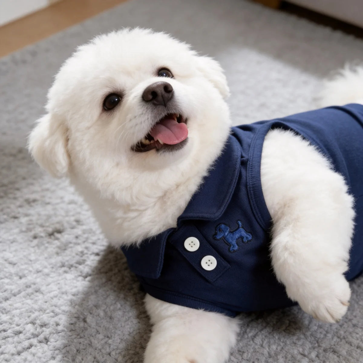 Breathable Solid Color Polo Shirt for Cats and Small Dogs
