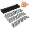 Black prickly strips for pet deterrent used in gardens and homes next to a cat