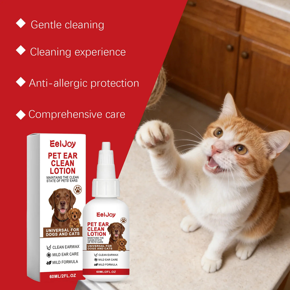 Gentle Pet Ear Cleaning Solution for Dogs, Cats & Rabbits
