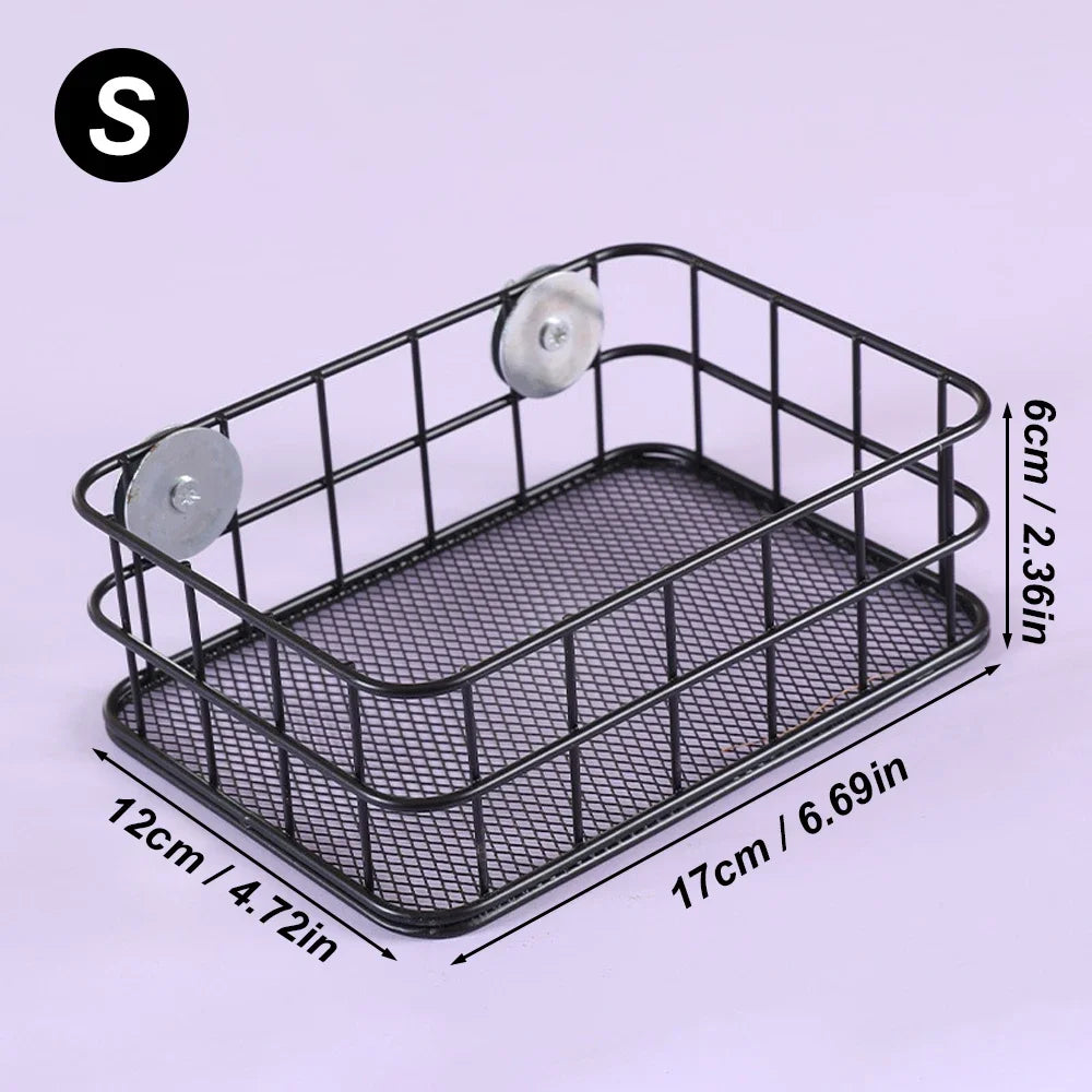 Black mesh parrot nest bed with a hanging toy and various sized compartments