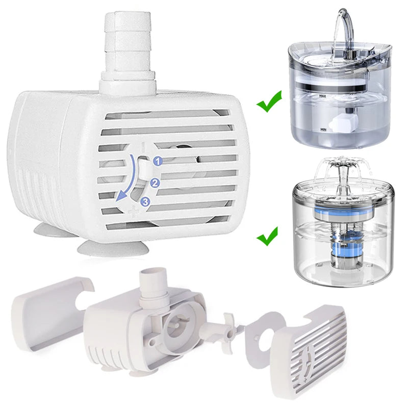 USB Water Pump for Pet Fountains - Quiet Replacement Pump