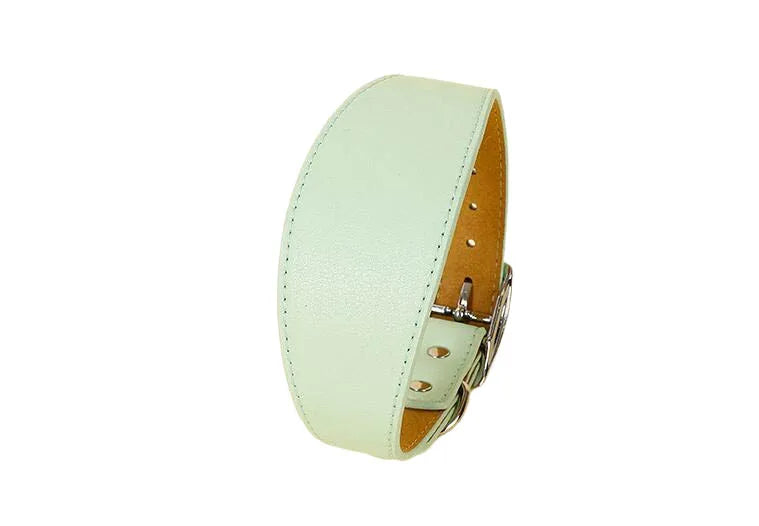 Wide Leather Dog Collar for Long-Necked Breeds