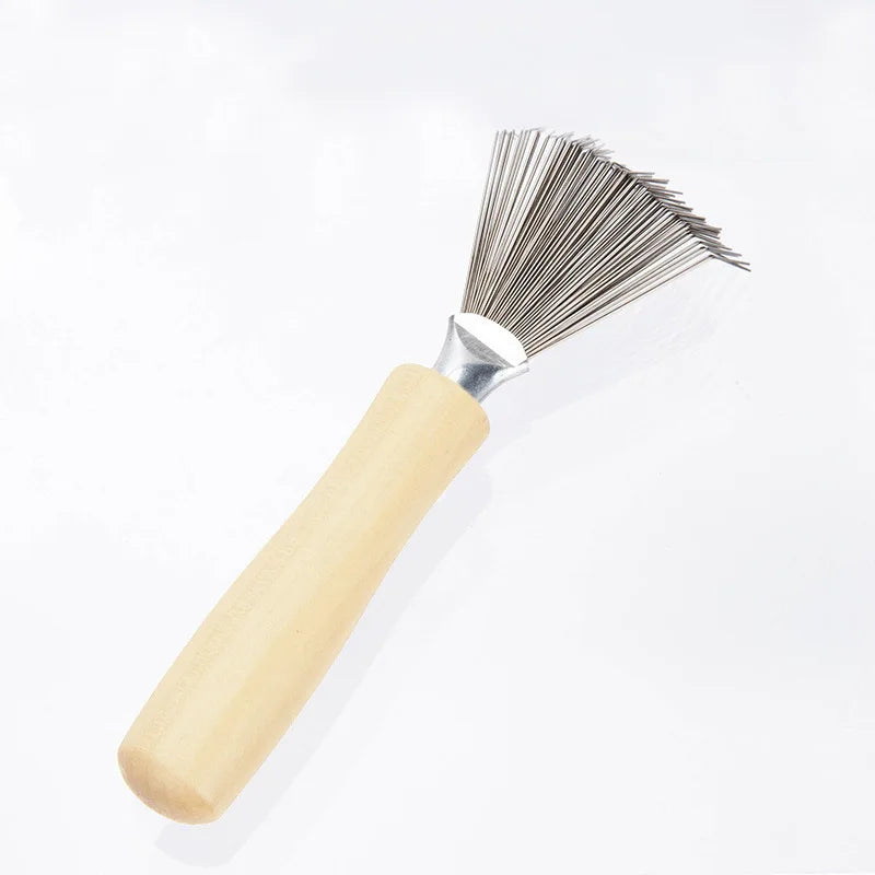 Wooden Hairbrush Cleaner Tool with Handle