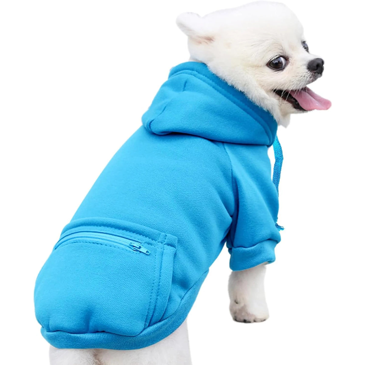Cozy Fleece Hoodie for Small Dogs and Cats with Pockets