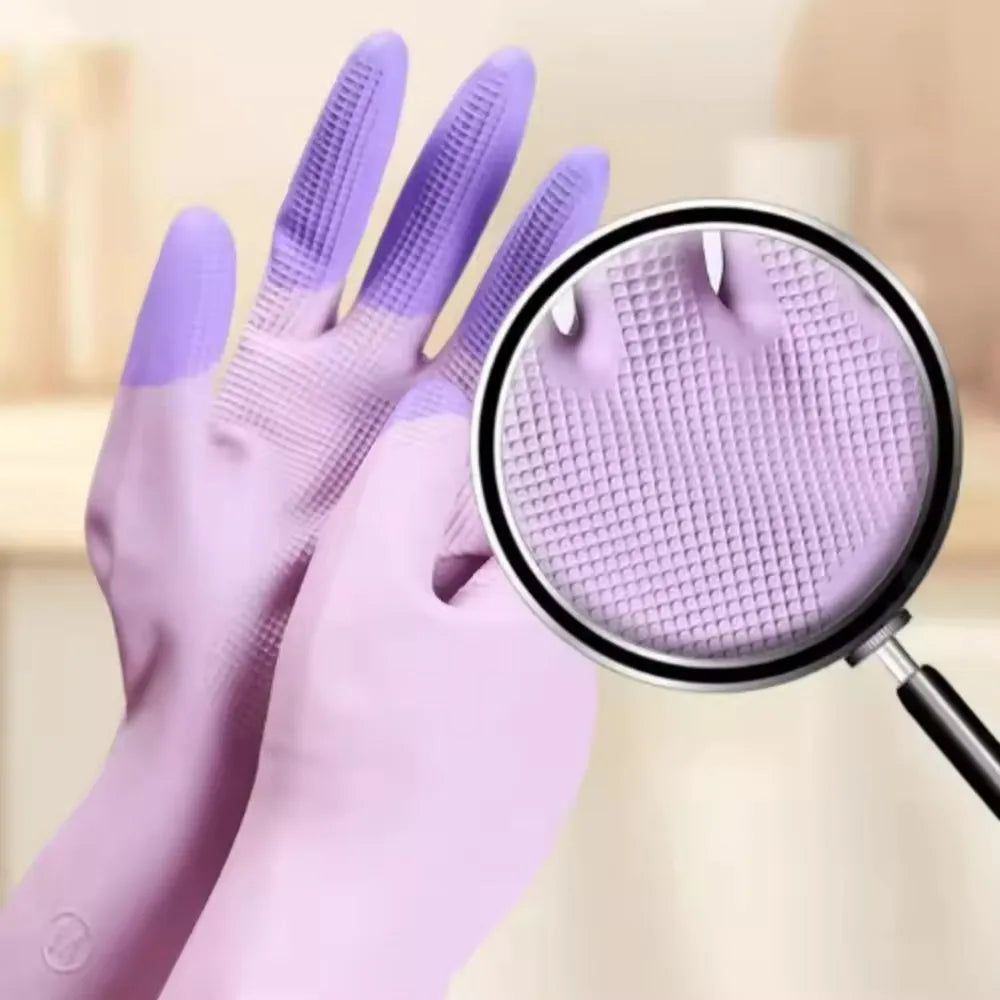 Anti-Slip Silicone Dishwashing Gloves for Household Cleaning