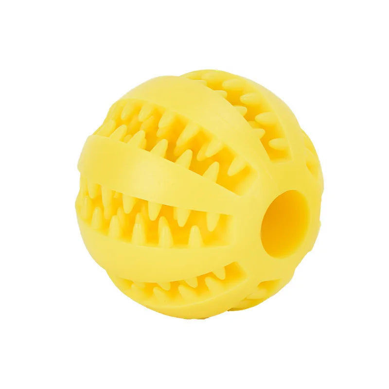 Interactive Rubber Dog Toy Ball with Treat Dispenser