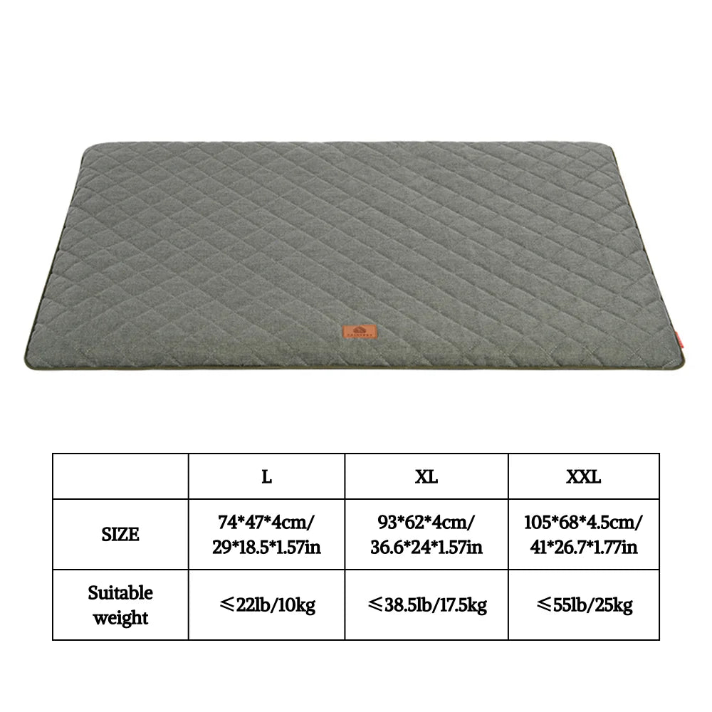 Gray washable dog sleeping mat suitable for crate and kennel use