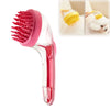 Pet Bath Brush with Shampoo Dispenser and Soft Silicone Bristles