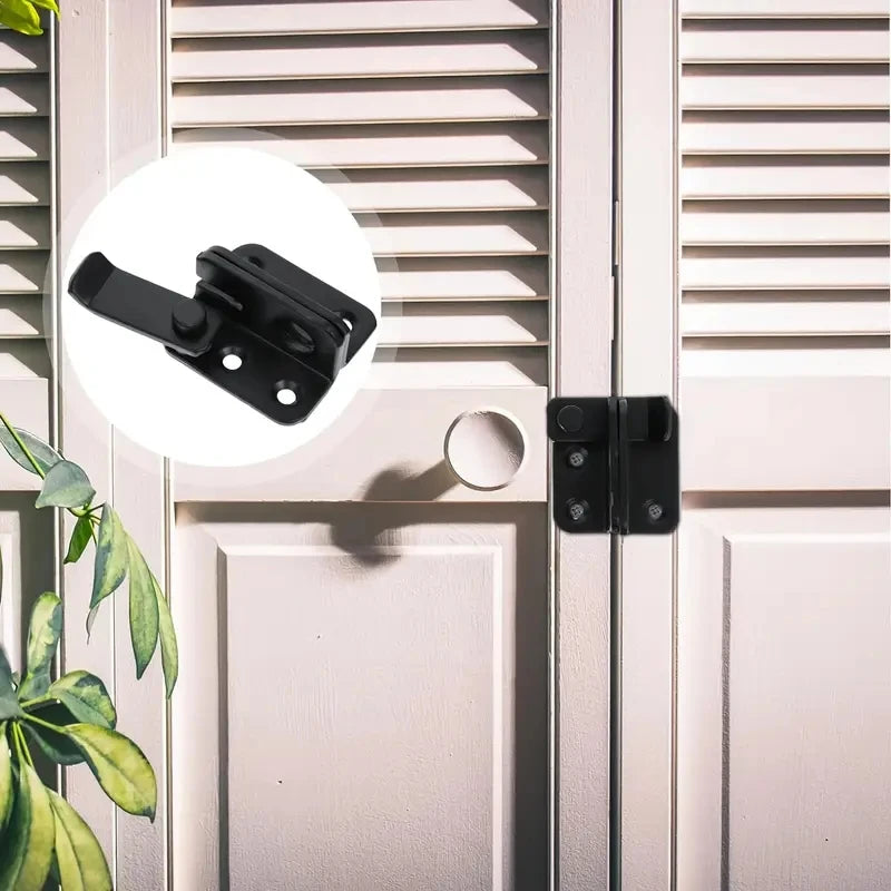 Black Sliding Bolt Lock for Cabinets, Doors, and Pet Cages