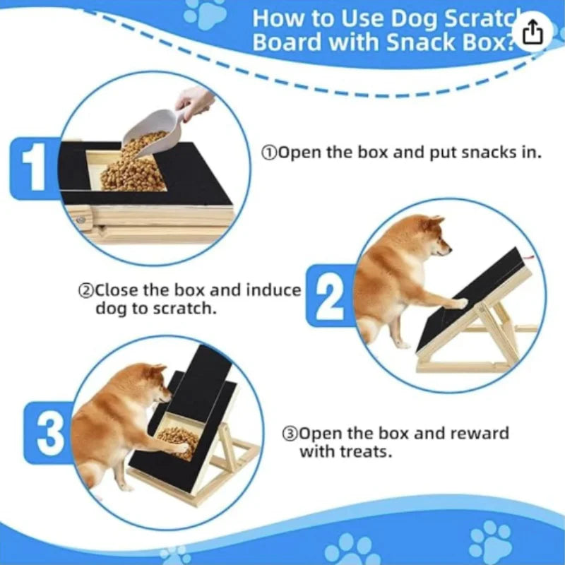 Wooden Pet Scratching Board with Pull-Out Treat Box