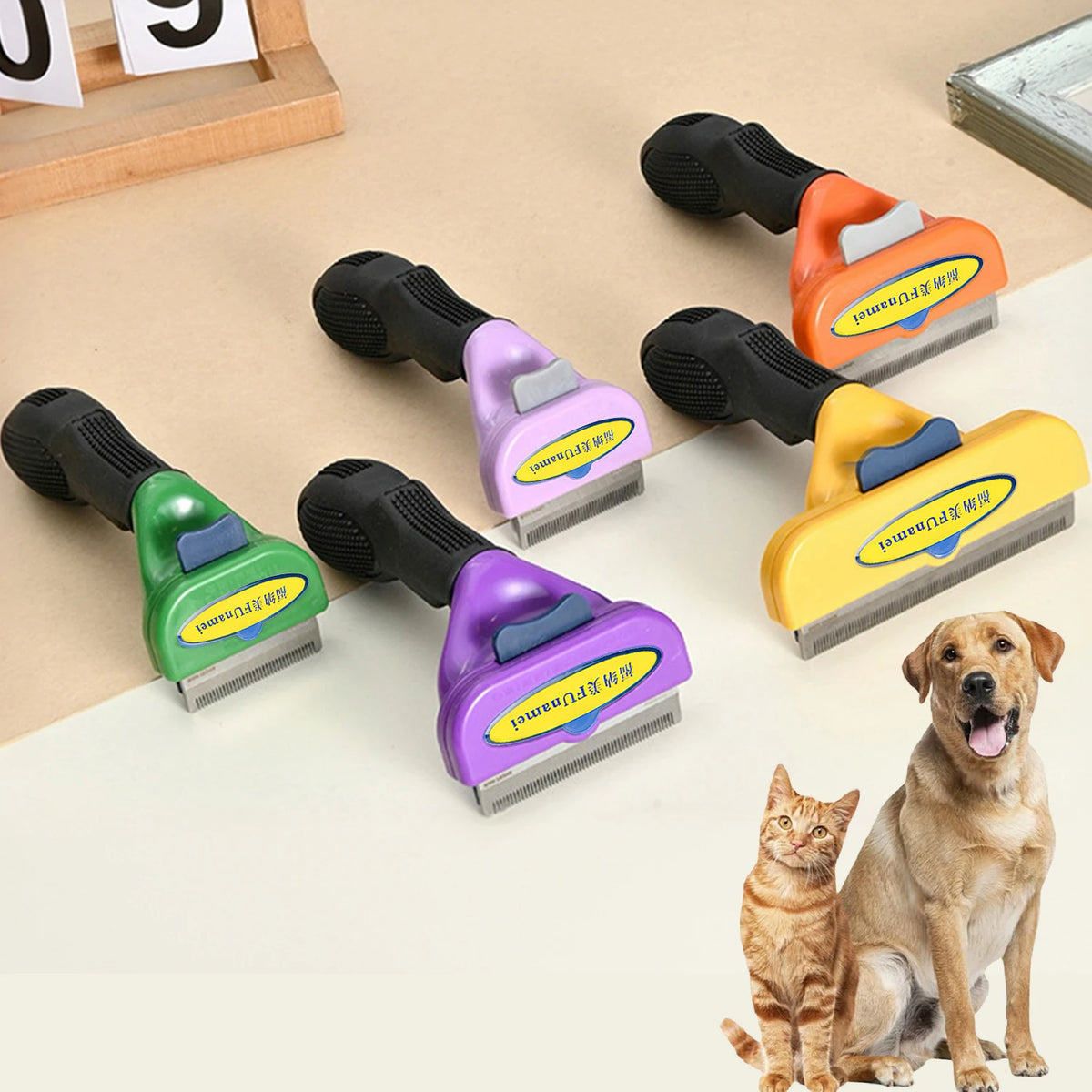 Pet Deshedding Brush for Dogs and Cats – Removes Loose Fur and Tangles