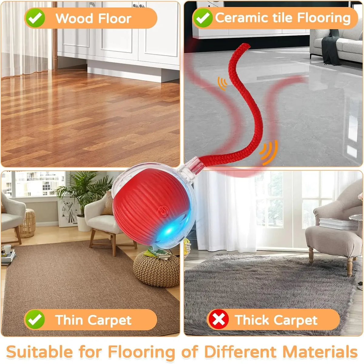 Automatic Interactive Rolling Cat Toy with Bird Sounds