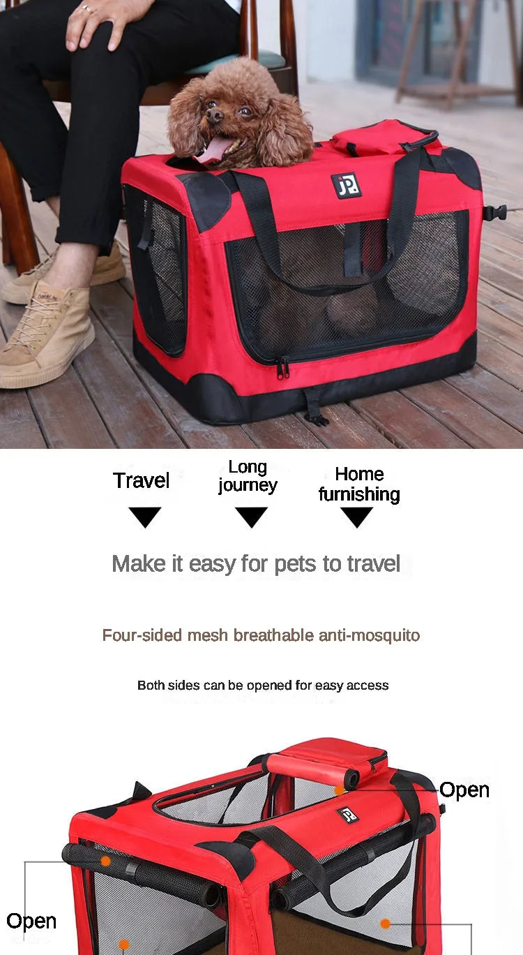 Transportín Plegable para Mascotas con Interior Acolchado