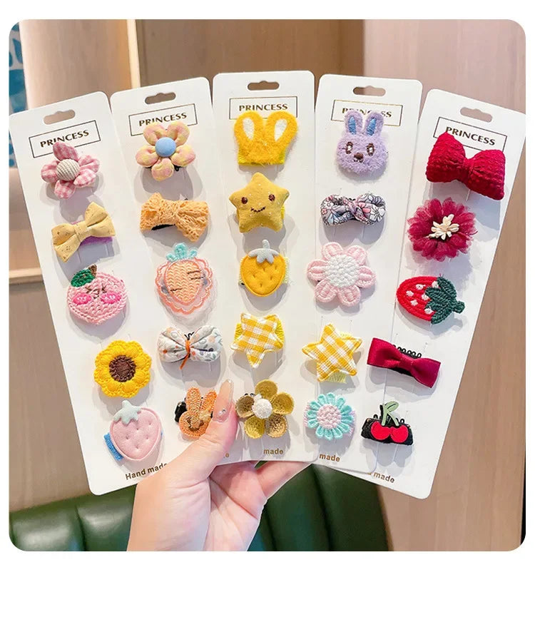 Adorable Flower Snap Clips for Baby Girls (Set of 6)